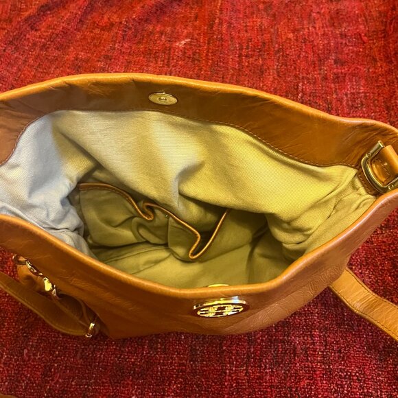 Tory Burch Tan Leather Foldover Bag - Picture 9 of 13